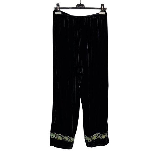 Citron Santa Monica Velvet Wide Leg Crop Culottes Pants SZ M Whimsigoth Boho - Picture 3 of 12